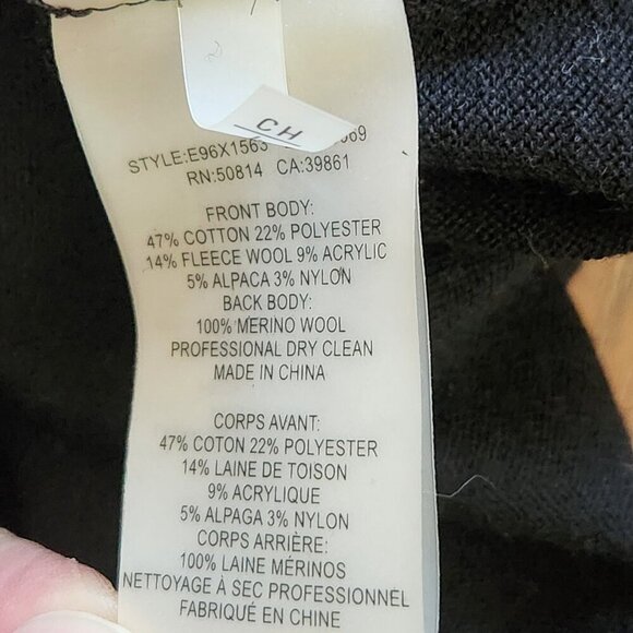 Elie Tahari Tweed Zip Front Sweater Size S Wool Blend Cardigan Green Classic - Picture 10 of 10